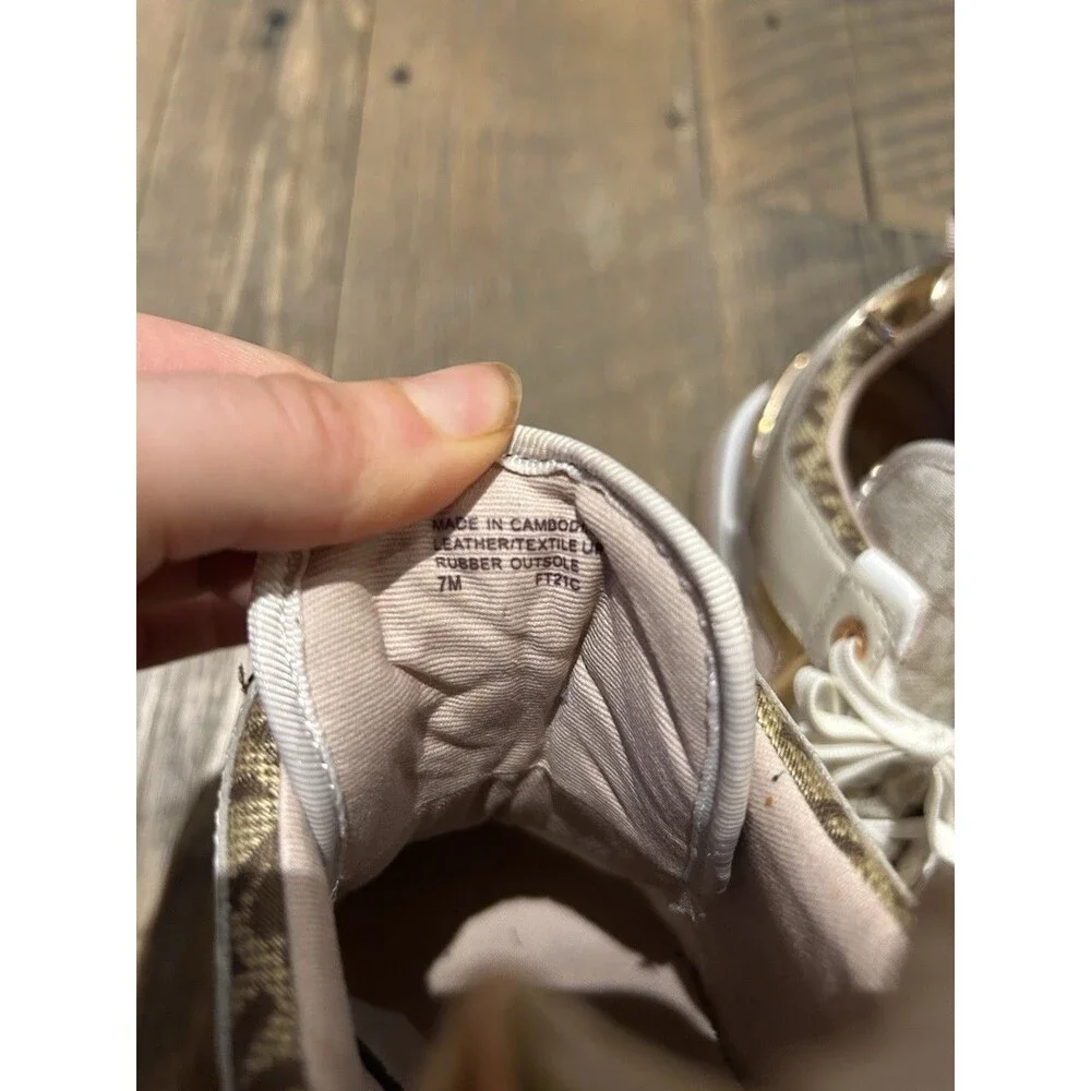Michael Kors Georgie Trainer Sneakers Women’s Size 7 Leather and Rose Gold Retro